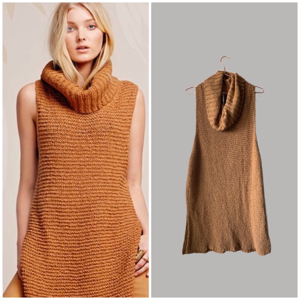 Free People White Horses Turtleneck Tunic- Honey